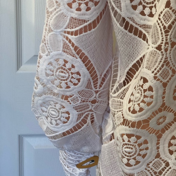 Lace Collared Jacket Button Sleeves and elastic waist Short Set Size Small - Picture 9 of 12